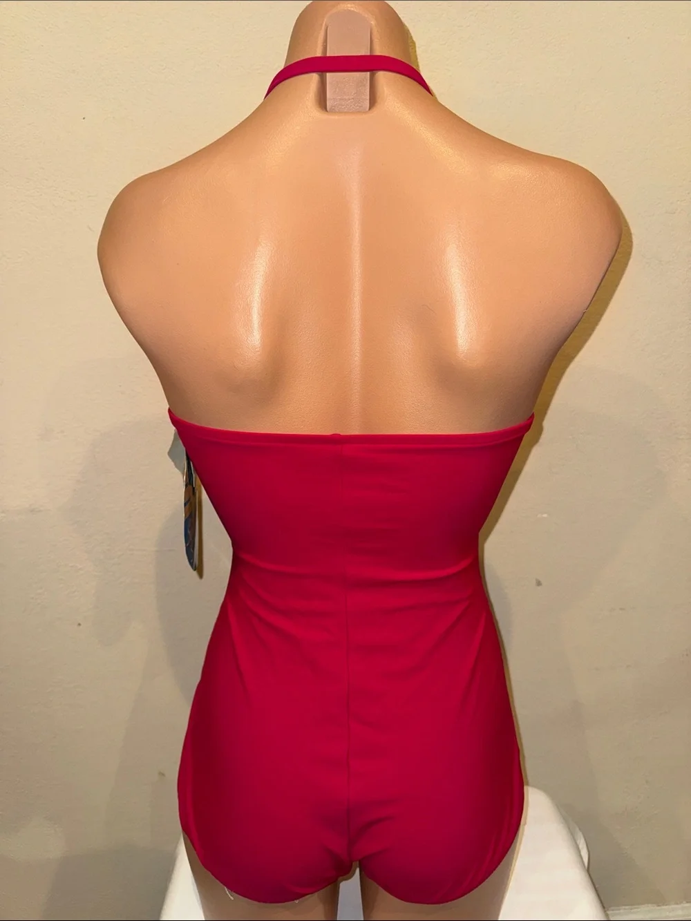 NWT Swim Solutions one piece bandeau swimsuit size 8 Berry - Picture 3 of 3